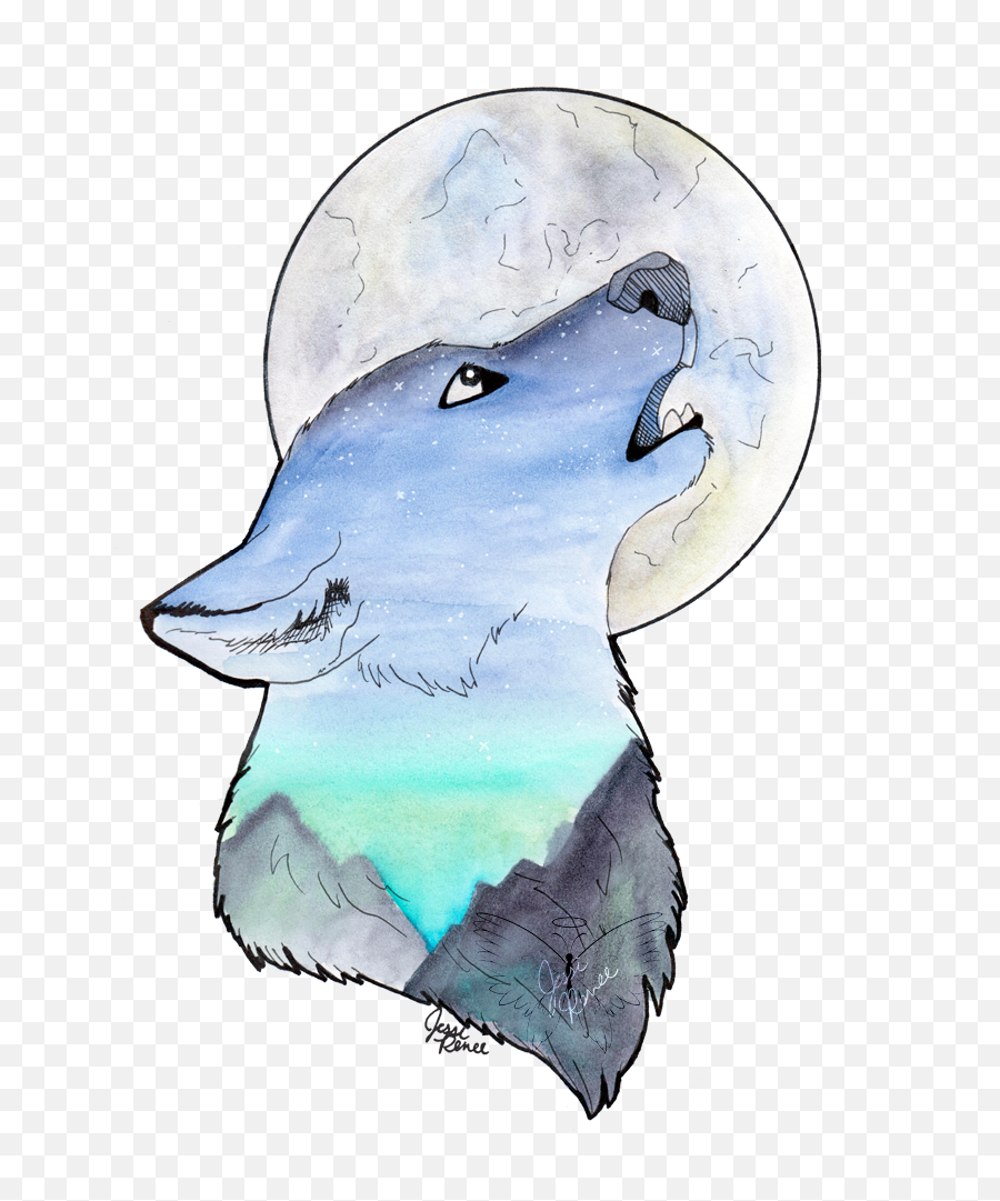 Howling Wolf By Jessirenee - Fish Png,Howling Wolf Png
