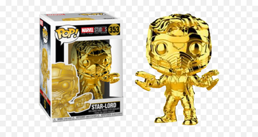 Marvel Funko Pop Star - Lord Gold Chrome 353 Star Lord Chrome Funko Png,Star Lord Png