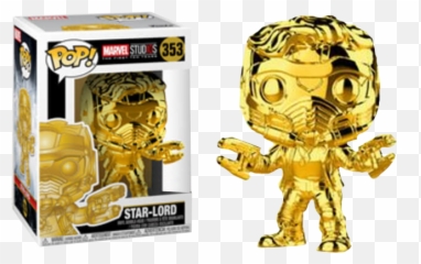 Marvel Funko Pop Star - Lord Gold Chrome 353 png
