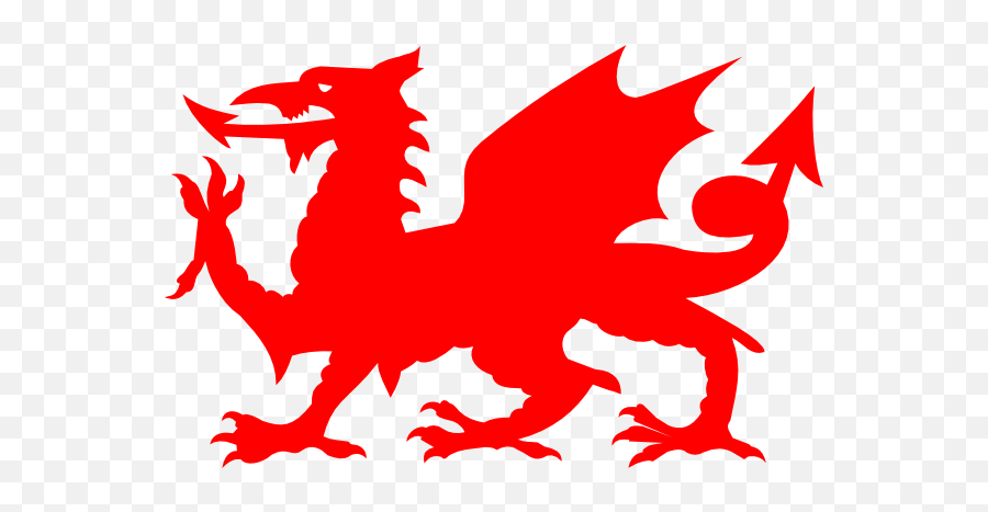 Welsh Red Dragon Clip Art - Vector Clip Art Welsh Dragon Silhouette Png,Dragon Silhouette Png