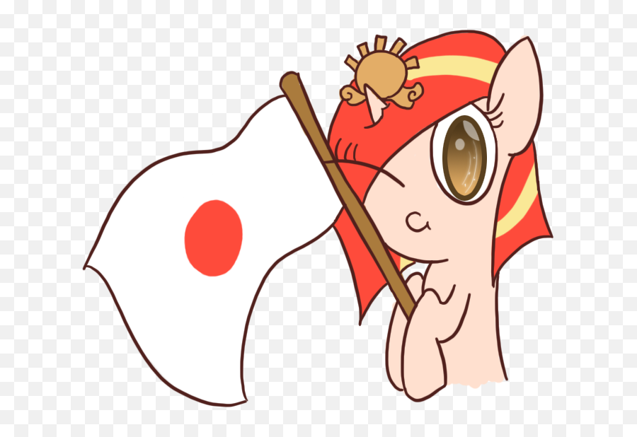 Download Slimstyle Flag Japanese Nation Ponies Oc - Cartoon Png,Japanese Flag Png