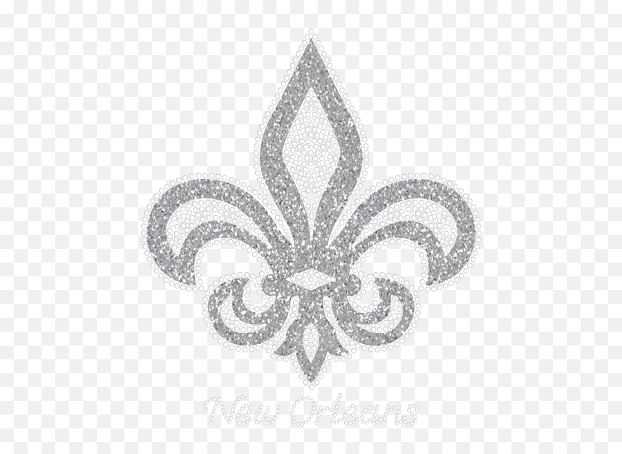 Fleur De Lis Silver Rhinestones With Glitter Border Tshirt - Gold Glitter Fleur De Lis Transparent Png,Glitter Border Png