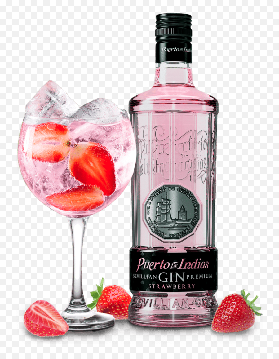 Puerto De Indias The Original Strawberry Gin - Puerto De Indias Strawberry Gin Png,Strawberry Transparent Background