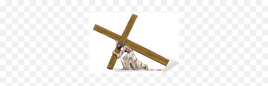 Jesus Christ Carrying Cross Sticker U2022 Pixers We Live To Change - Jesus Carrying The Cross Png,Jesus On Cross Png