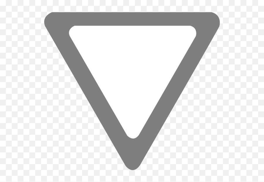 Grey Yield Sign Png Clip Arts For Web - Grey Outline Of A Triangle Transparent,Yield Sign Png