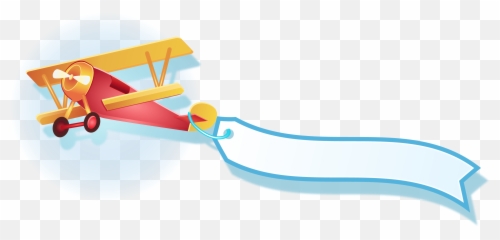 Plane Cartoon Png - With Banner Transparent Airplane