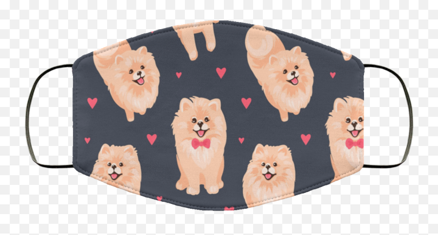 Pomeranian Spitz Puppy Pattern Seamless Face Mask - Pomeranian Png,Pomeranian Png