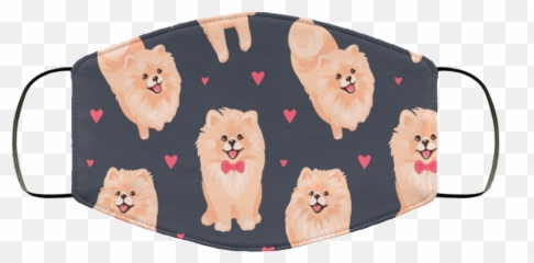 Pomeranian Spitz Puppy Pattern Seamless Face Mask - Pomeranian Png,Pomeranian Png