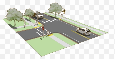 Sidewalk - Road And Sidewalk Design Png,Walkway Png