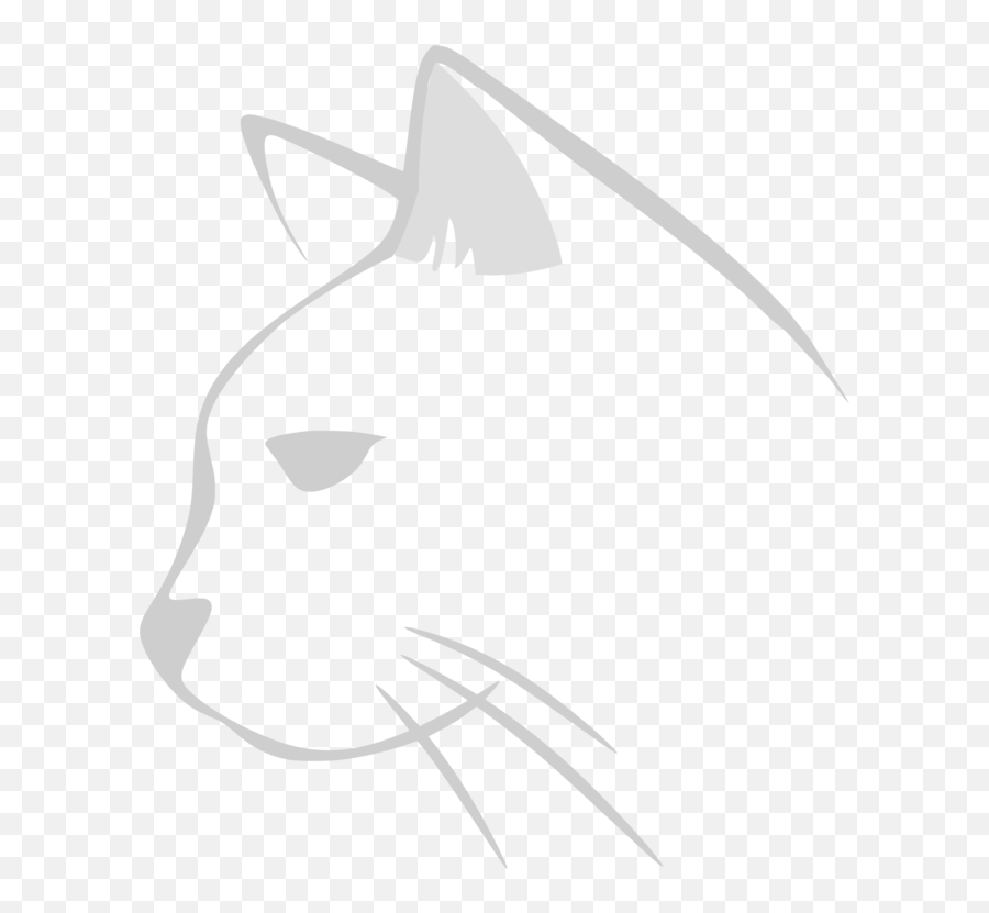 Cat Line Art Kitten Drawing Silhouette - Head Cat Drawing Face Png,Cat Lineart Transparent