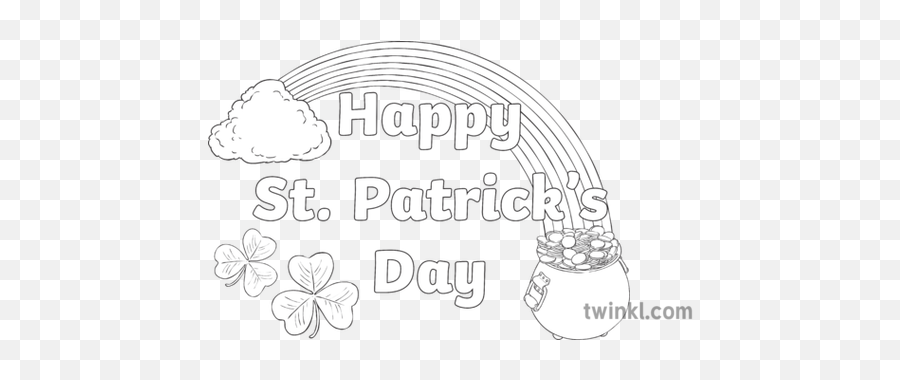 Happy St Patricks Day Colouring In Topics Ni Ks2 Black And White - Line Art Png,Happy St Patrick's Day Png