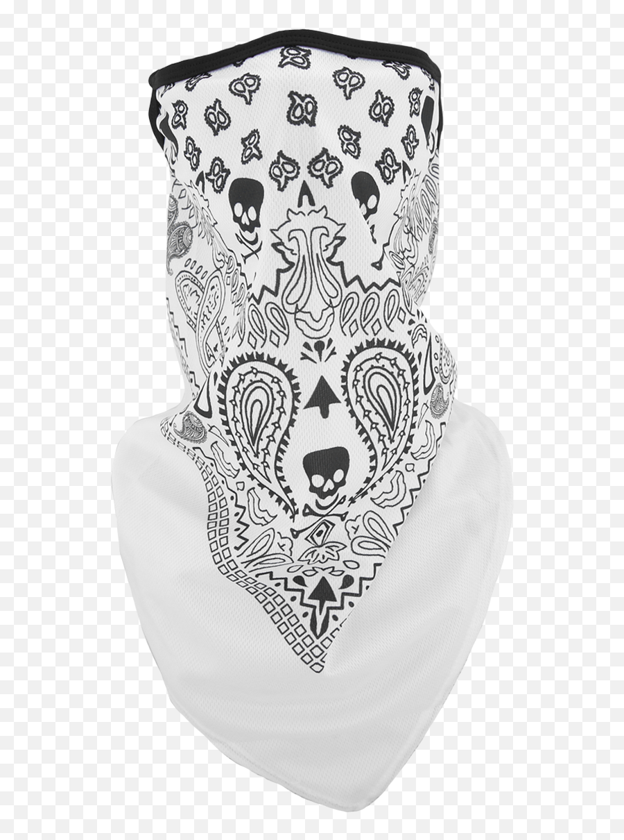 Bandana Cloth Face Mask Black U0026 White Skull Crossbone Print - Lovely Png,Skull And Crossbones Transparent