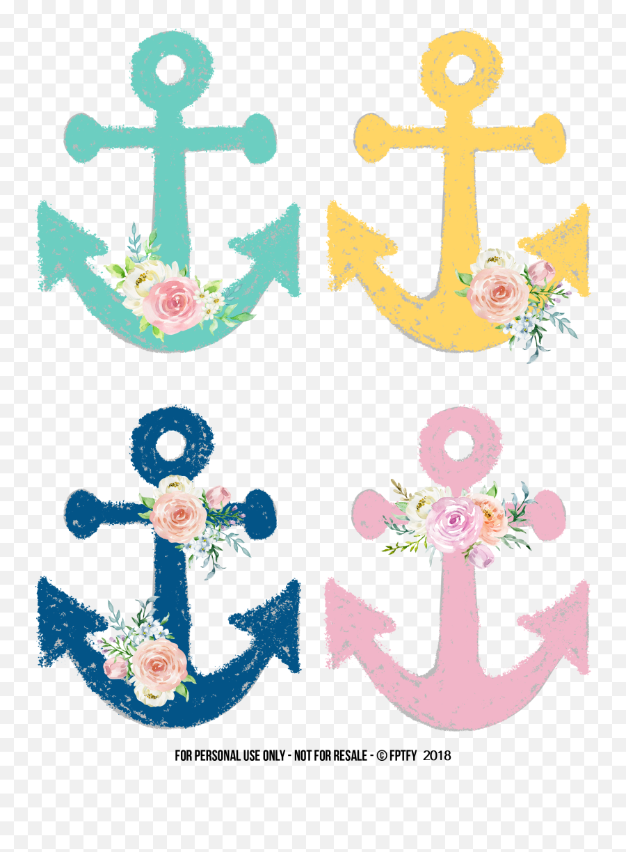 Free Journaling Floral Anchors And Graphics - Free Pretty Transparent Background Anchor Clip Art Png,Free Pngs For Commercial Use