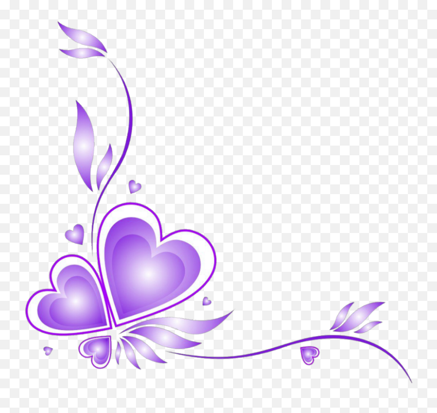 Download Mq Purple Love Hearts Heart - Love Border Design Png,Heart Border Png