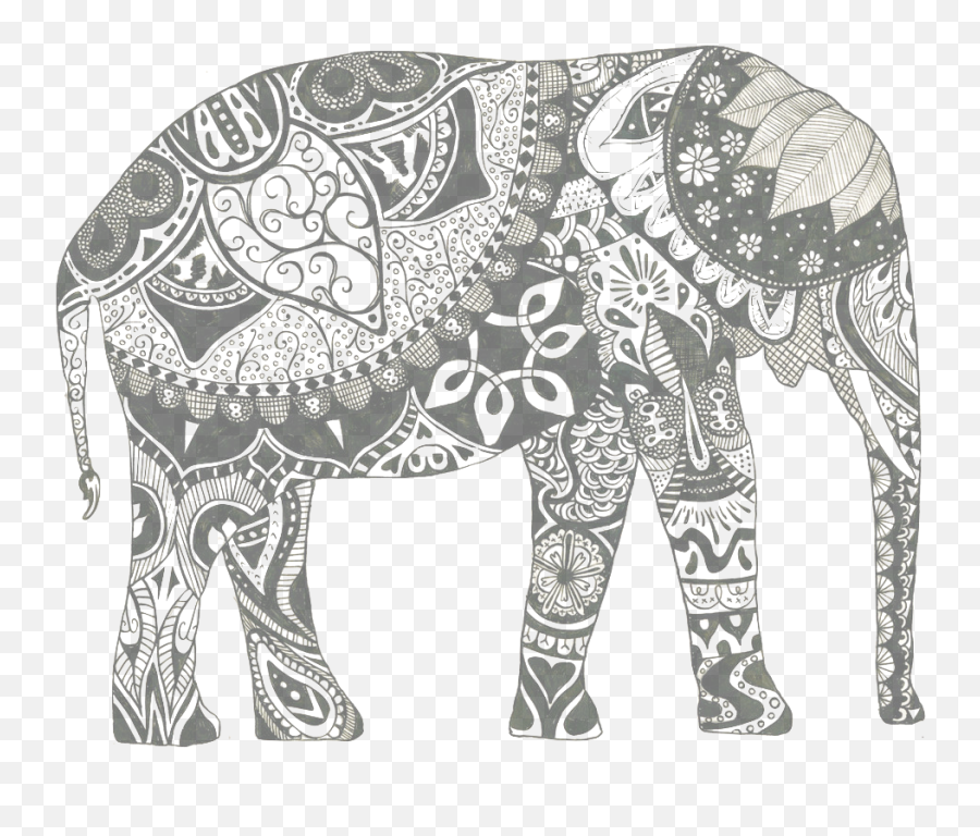 Elephant Png Tumblr - Blame It On The Alcohol Indian Elephant With Design Inside,Elephant Png