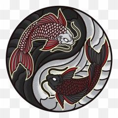 Koi Yin Yang Fish Fishing Aquarium Tank - Shirt for Digital Drawing png
