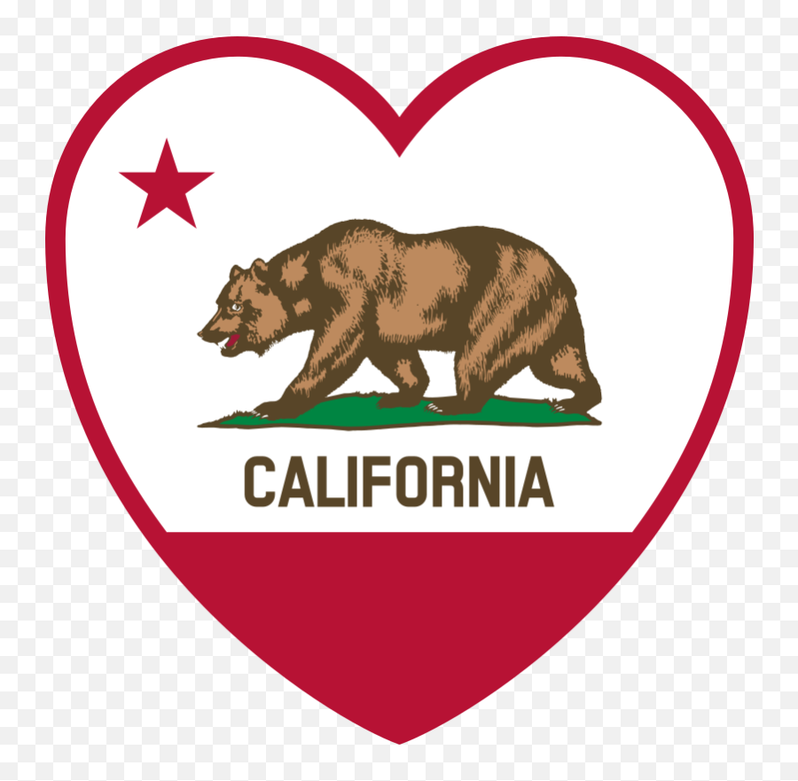 Download Free Png California Flag Heart - New California Republic Flag,California Bear Png
