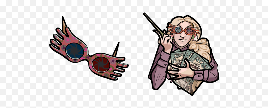 Harry Potter Cursor With Luna Lovegood - Sweezy Custom Cursors For Women Png,Harry Potter Glasses Icon