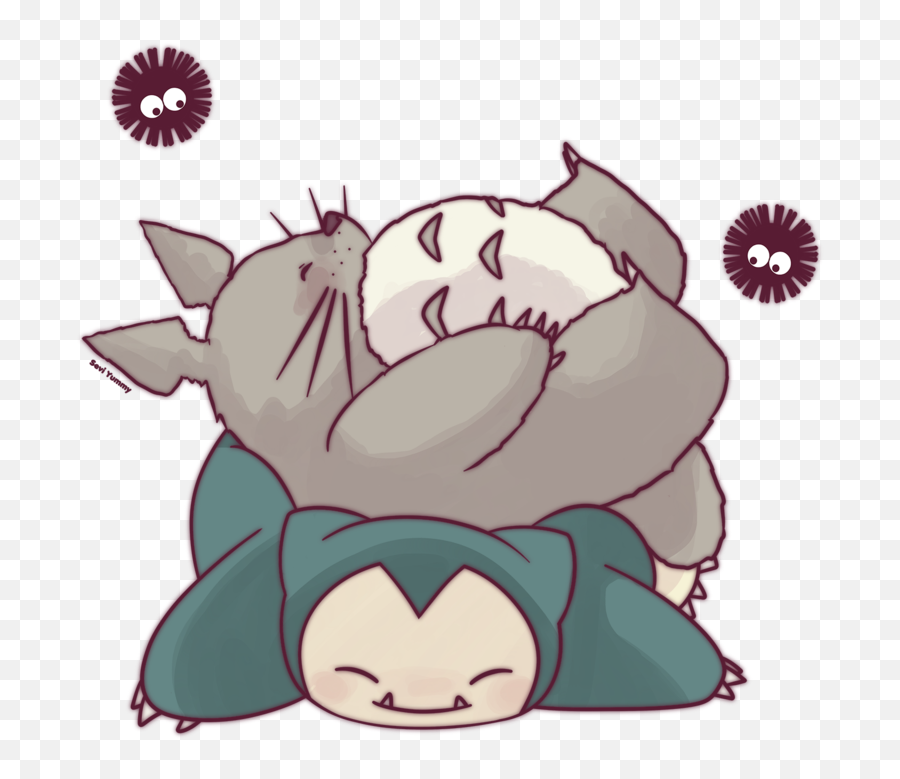 Totoro Kawaii Png 7 Image - Totoro And Snorlax Sleeping,Snorlax Png