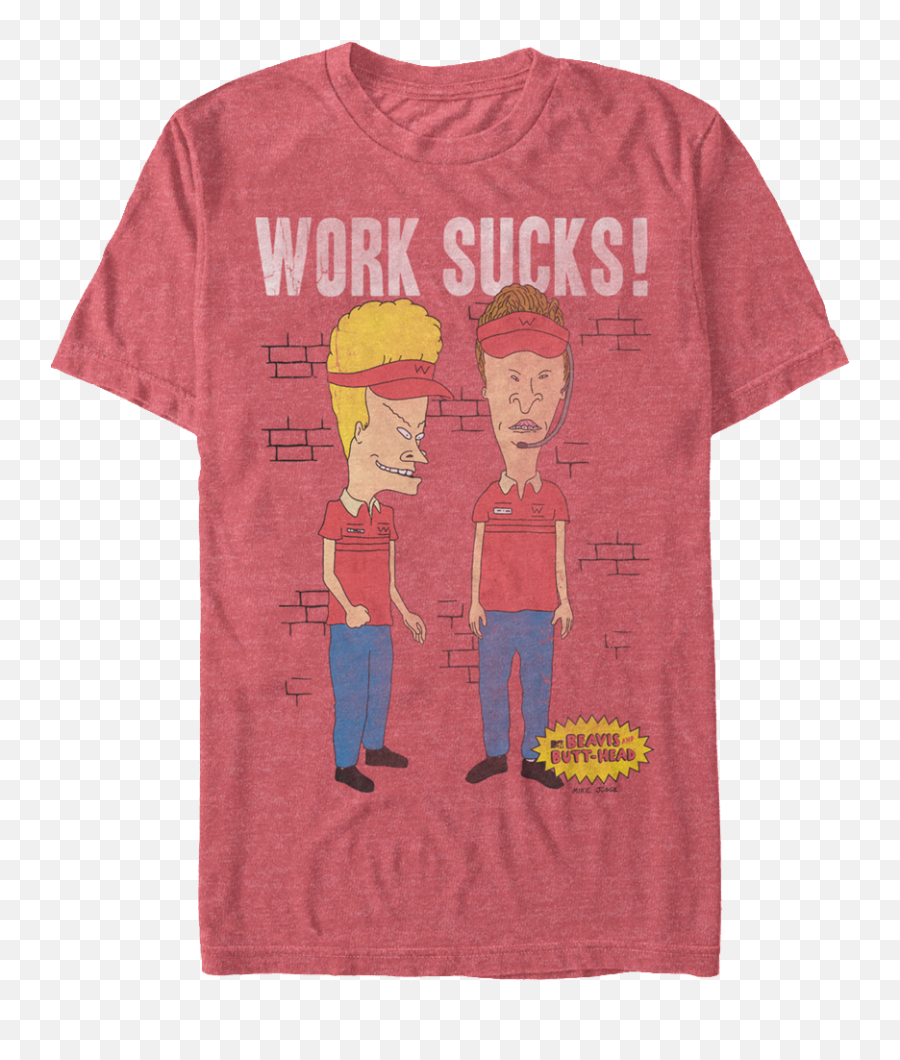 Download Work Sucks Beavis And Butt Head T Shirt - T Shirt Beavis And Png,Mario Head Png