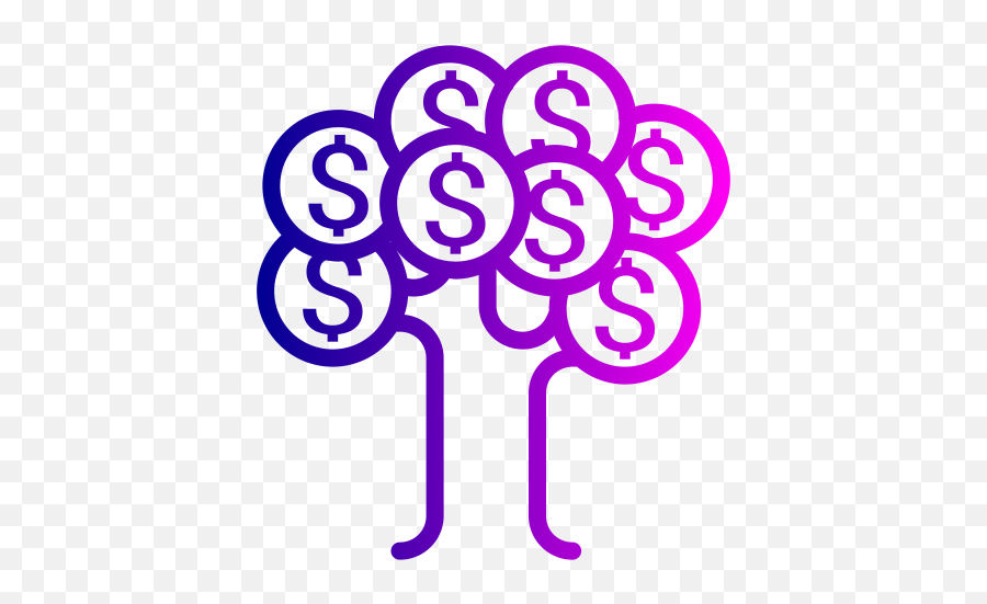 Tree Finance Money Dollar Currency Icon - Purple Tree Png Icon,Money Tree Png