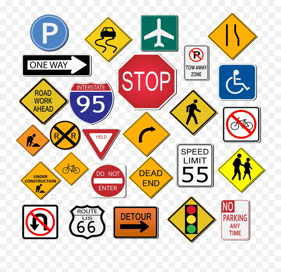 Traffic - Traffic Signs In America Png,Street Signs Png