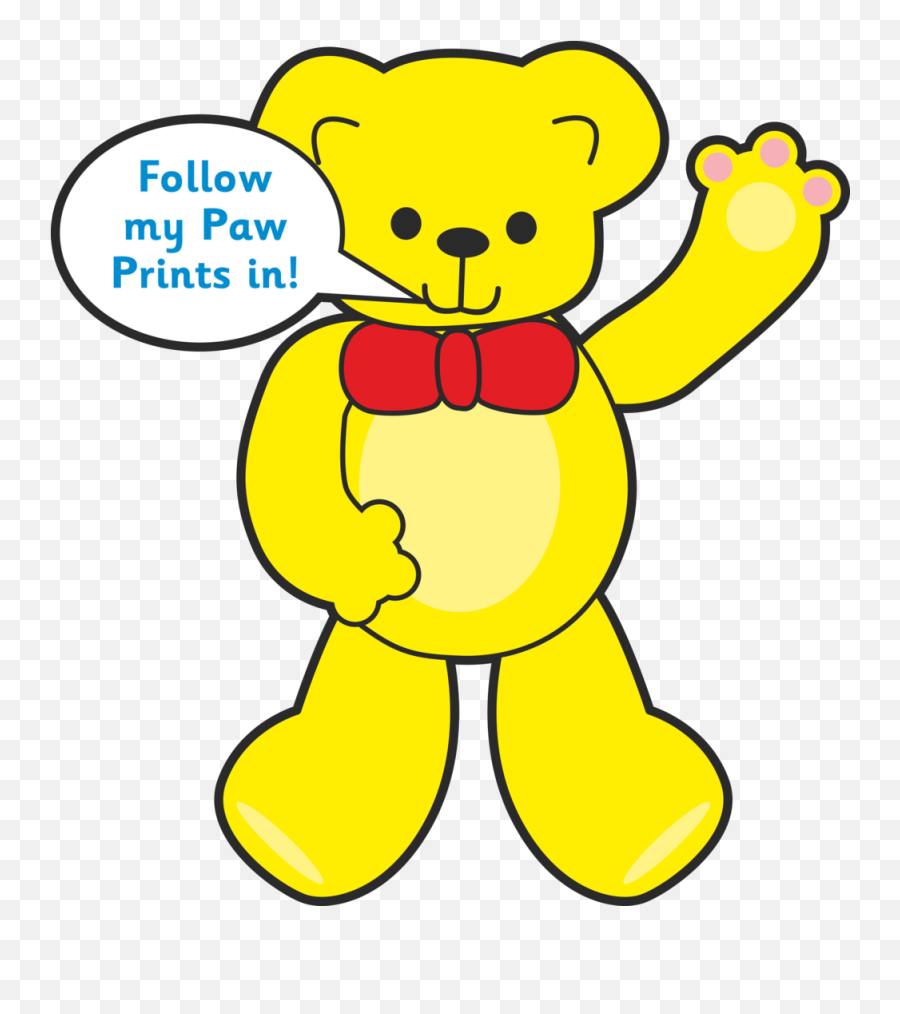 Schoolsigns4u - Follow My Paw Prints Bear Teddy Bear Png,Paw Prints Png