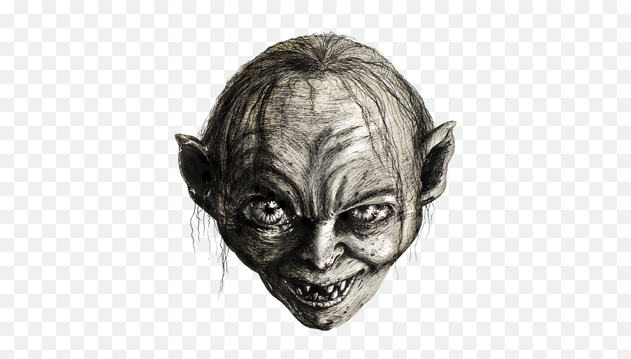 Gollum Shower Curtain - Smigul Lord Of The Ring Drawing Png,Gollum Png