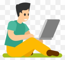 Man Surfing - Working On Laptop Clipart png