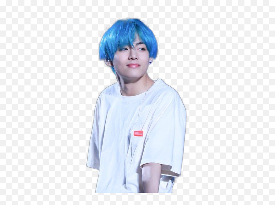 Freetoedit Good Morning Lovers Hello Taehyung Bts - Taehyung Blue Hair  Png,Kim Taehyung Png - free transparent png images 