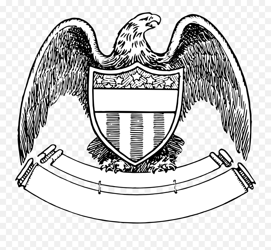 American Eagle With Shield And Empty Banner Drawing - Eagle And Shield Drawings Png,American Eagle Outfitters Logos