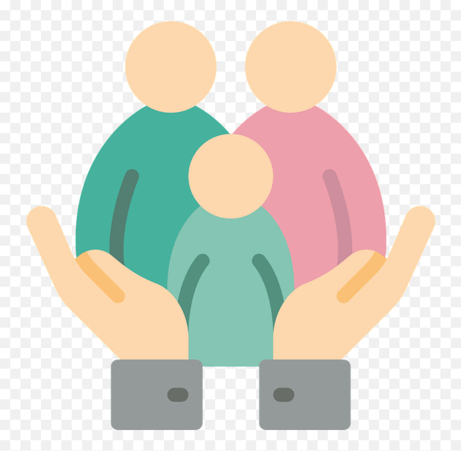 Pair Of Hands Holding A Family Together Clipart Free - Hands Holding A Family Clipart Png,Hands Holding Png