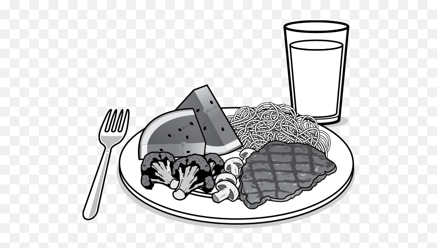 Matrix Lesson - Black And White Food Plate Clipart Png,My Plate Replaced The Food Pyramid As The New Icon