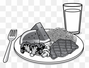 Matrix Lesson - Black And White Food Plate Clipart png