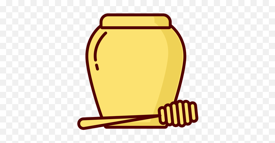 Honey Jar Dipper Flat Illustration Icon - Transparent Png Tarro De Miel Png,Honey Pot Icon