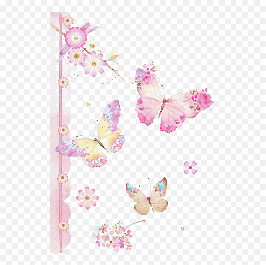 Download Butterfly House Caterpillar Pink Hand - Painted Free Pieridae Png,Caterpillar Transparent Background