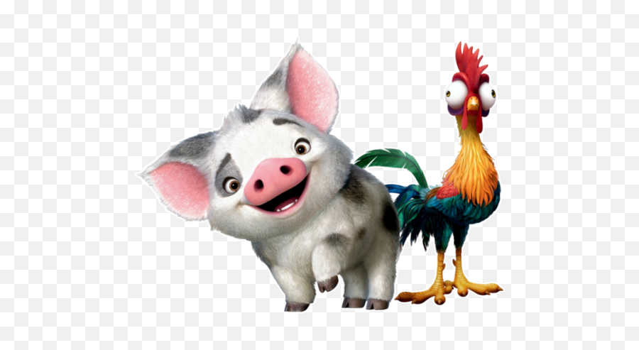 Download Pua Moana Png Black And - Pua And Hei Hei,Moana Png Transparent