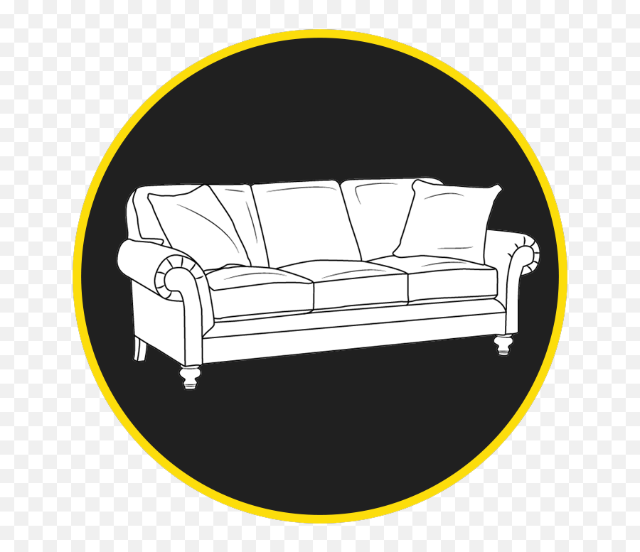 Download Couch Icon Black Background Circle - Studio Couch Couch Png,Couch Transparent Background
