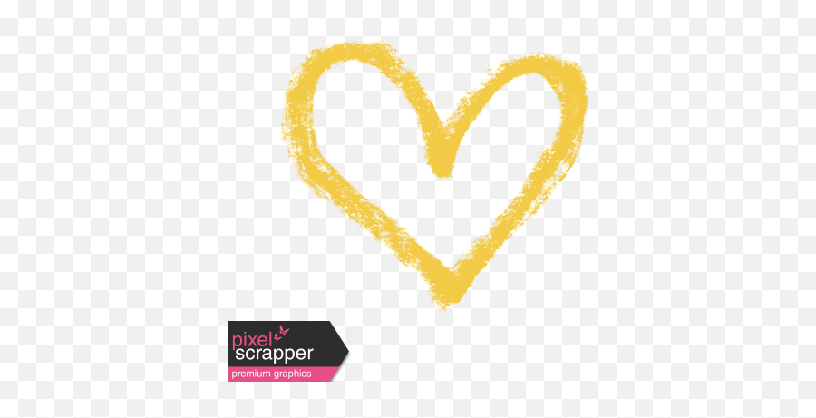 Xy - Marker Doodles Yellow Heart 1 Graphic By Melo Vrijhof Hand Drawn Yellow Heart Png,Drawn Heart Png