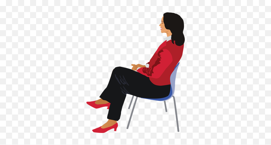 Chair Vector - Profile Woman Sitting In Chair Png,Woman Sitting Png