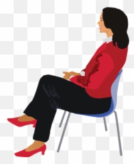 Chair Vector - Profile Woman Sitting In png