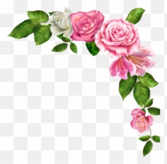 Library Of Pink Flower Border Vector - Png