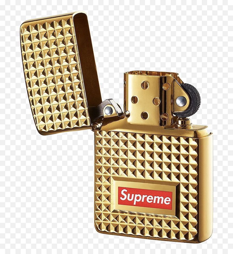 Download Hd Supreme Zippo Lighter - Supreme Gold Zippo Png,Lighter Png