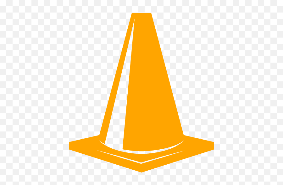 Orange Traffic Cone Icon - Yellow Traffic Cone Clip Art Png,Traffic Cone Png