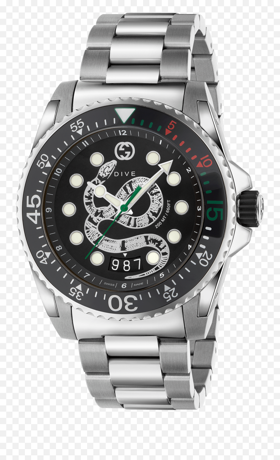 Guc1 Gucci Watch With Snake Detail - Gucci Dive Watch Snake Png,Gucci Snake Logo