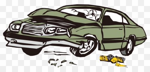 Car - Vector cartoon hand painted green broken png Broken Cartoon Png