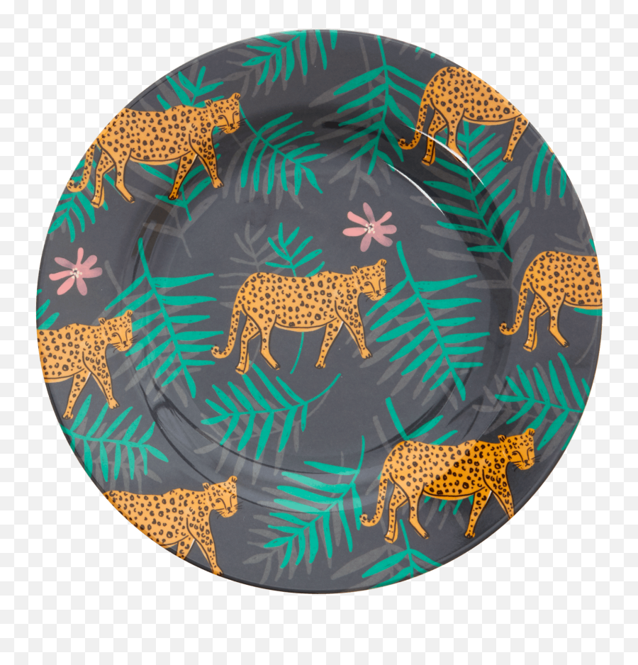Round Melamine Lunch Plate - Wild Leopard Print Plate Png,Leopard Print Png