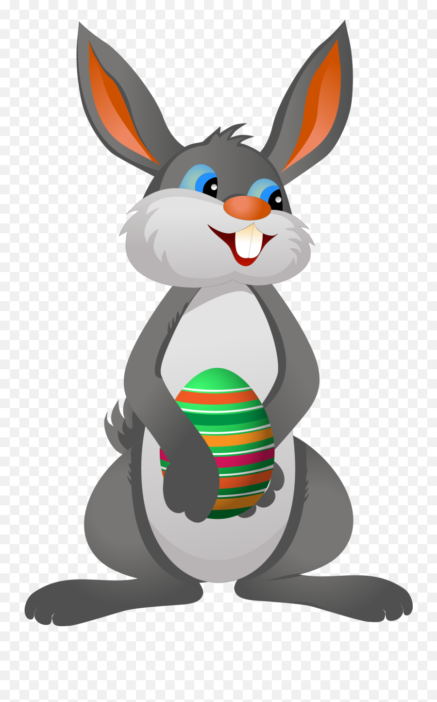 Download Hd Cartoon Rabbit Holding An Easter Egg - Easter Easter Bunny Egg Hunt Png,Easter Bunny Png