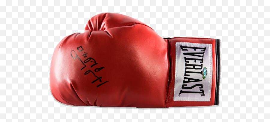 Evander Holyfield Signed Red Everlast Boxing Glove - Boxing Glove Transparent Left Png,Boxing Gloves Transparent