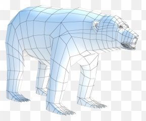 Low Poly Polar Bear - png